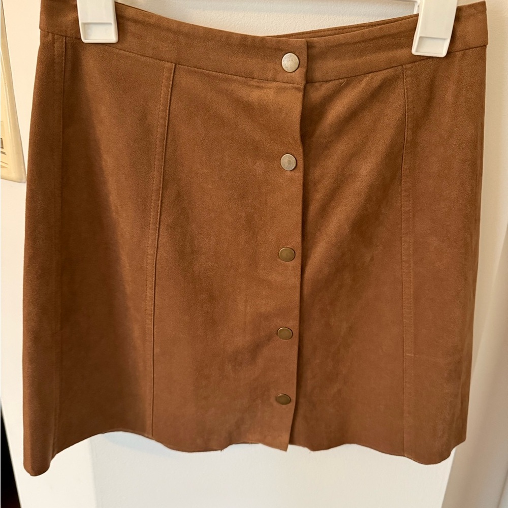 Wilfred Tan Button-Front Mini Skirt